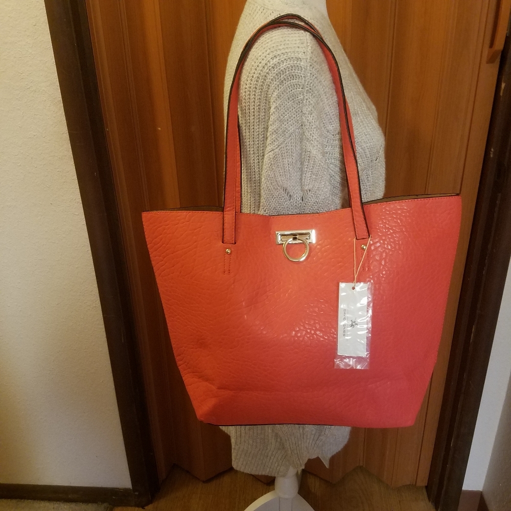 DAVID JONES CORAL TOTE BAG